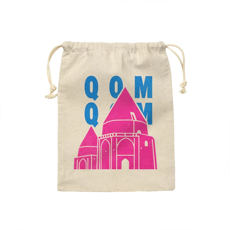 کیسه نان و سبزی ترمه طراحان ایده مدل نماد مقابر باغ گنبد سبز قم کد map0109 - S سایز 19x19 سانتی متر