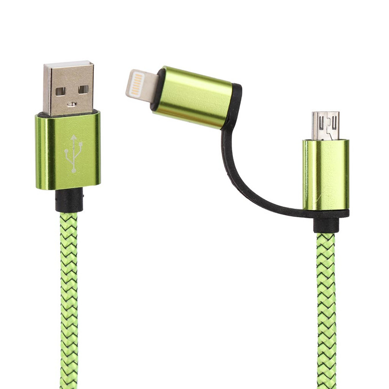 کابل تبدیل USB به MicroUSB / لایتنینگ دیتالاین مدل 6837 طول 0.29 متر