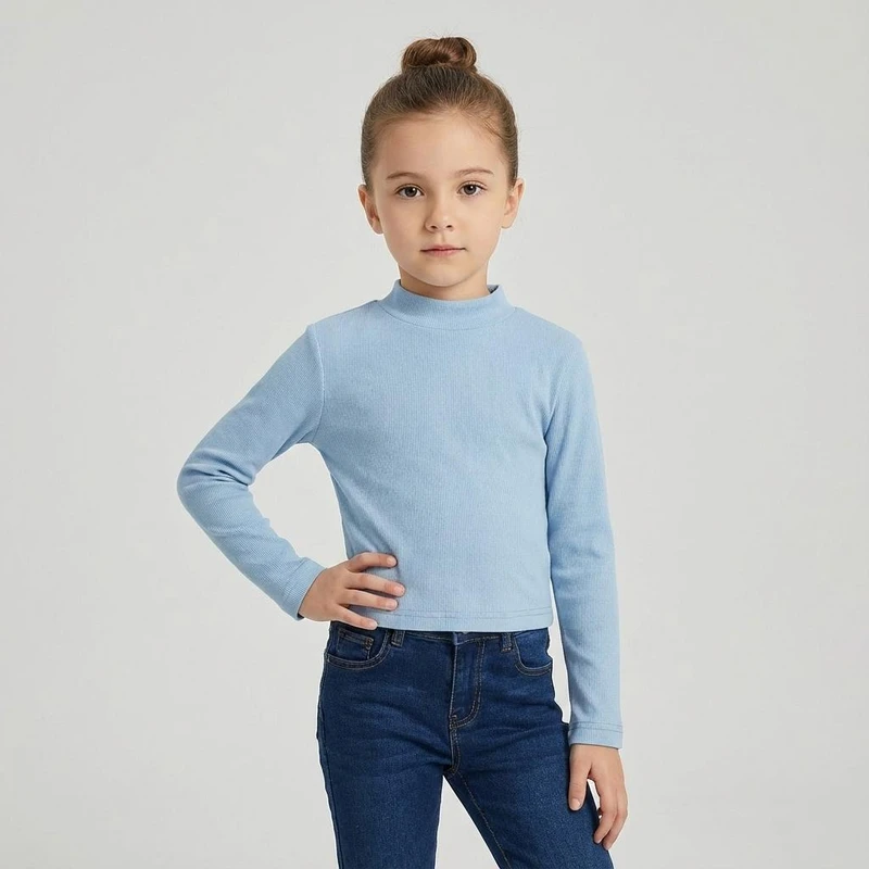 تی‌شرت آستین بلند یقه ایستاده بچگانه تیتیش مدل 1005071