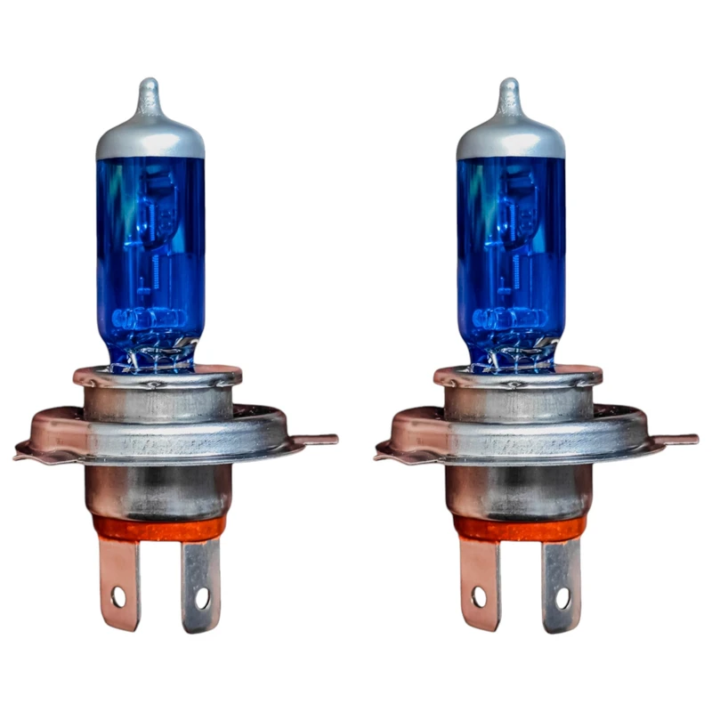 لامپ نور پایین و نور بالا چراغ جلو تک حالته بست یدک مدل یخی پایه H4 مناسب برای پژو 405 و روآ بسته 2 عددی