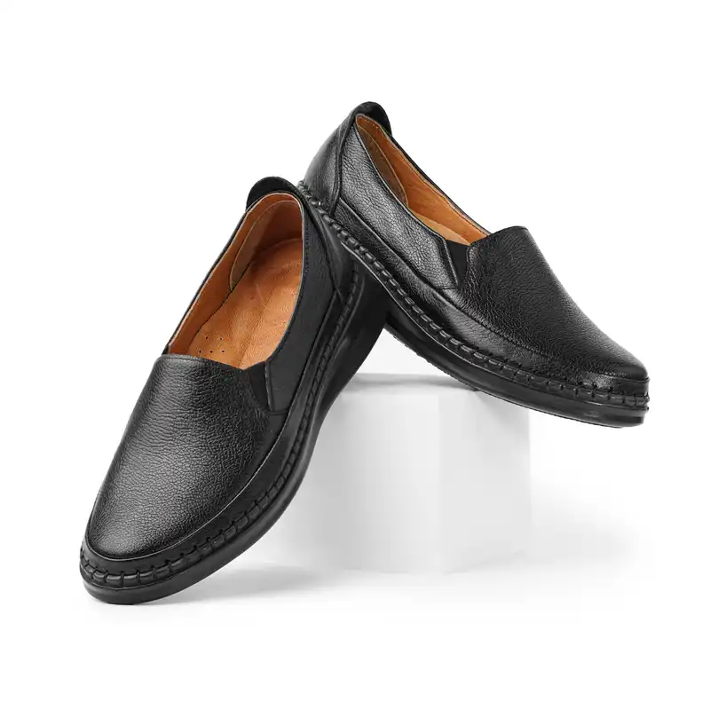 کفش طبی زنانه مدل هدیه تمام چرم رنگ مشکی