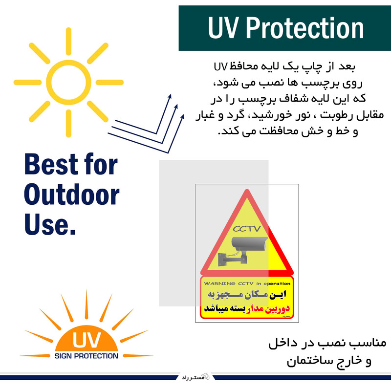 برچسب ایمنی مستر راد طرح این مکان مجهز به دوربین مدار بسته میباشد مدل HSE-OSHA-014