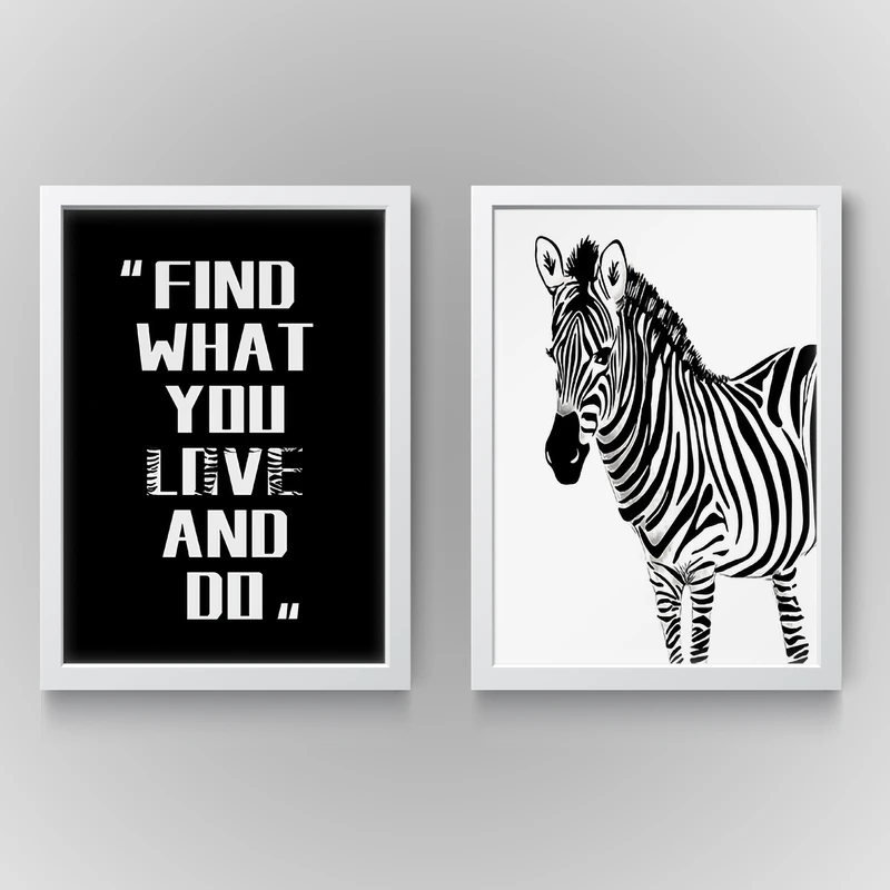 تابلو مدل دکوراتیو Zebra انگیزشی کد N173 مجموعه 2 عددی