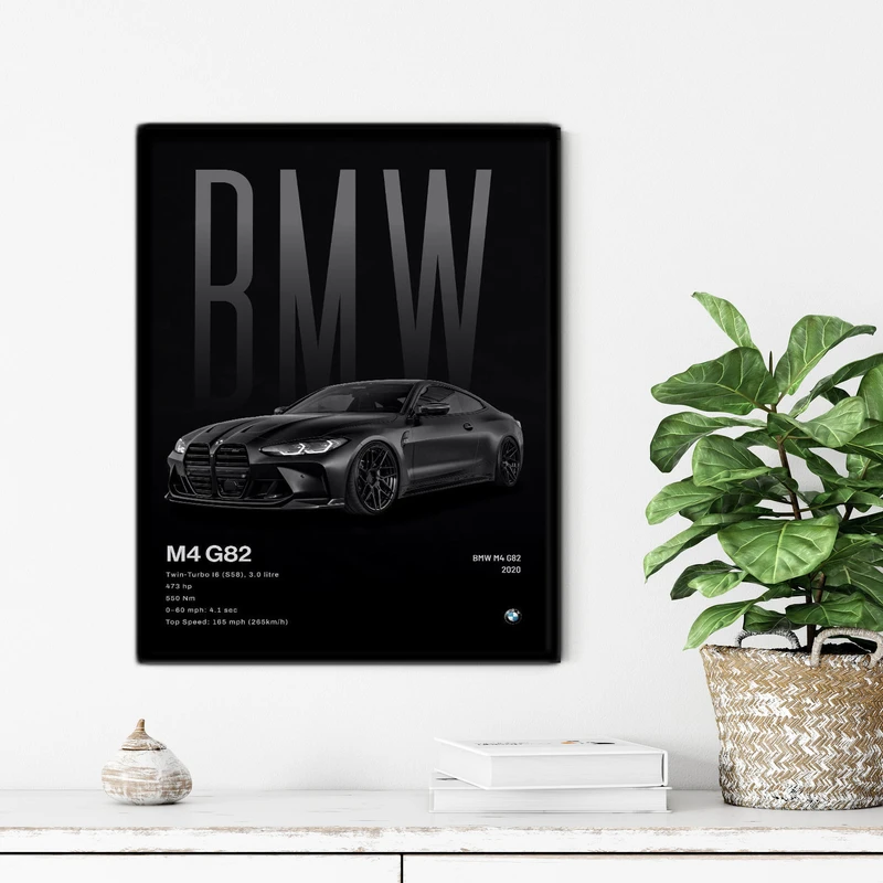 تابلو آتریسا طرح ماشین BMW مدل ATC140 فریم مشکی