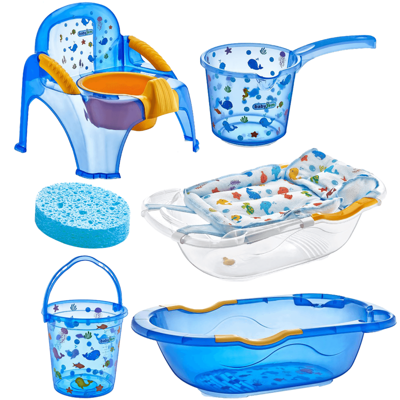 ست 6 تکه وان حمام کودک بیبی جم مدل 253Blue