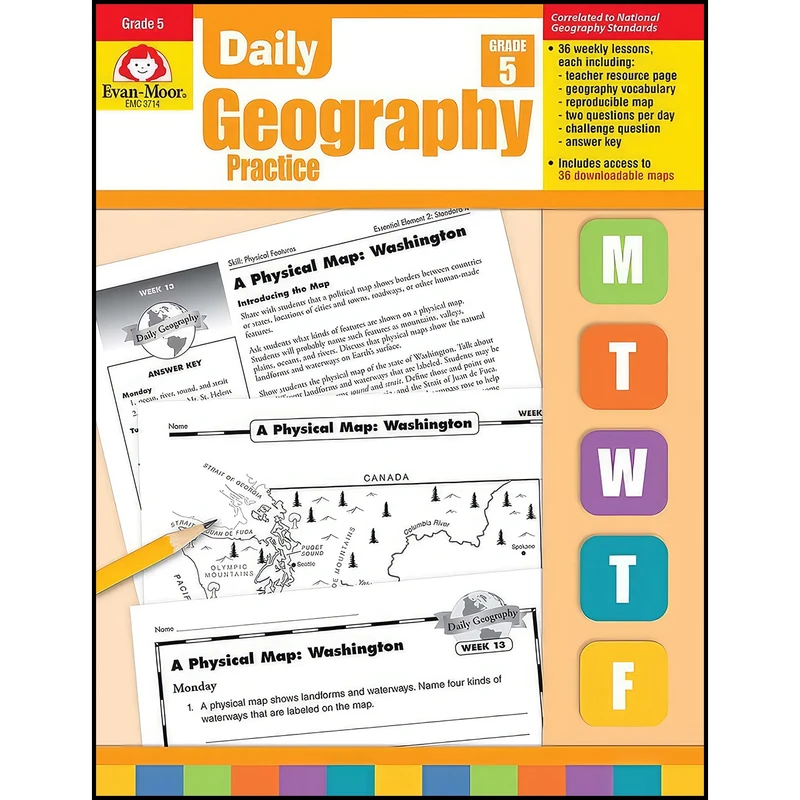 کتاب Daily Geography Practice Grade 5 اثر Evan Moor انتشارات Evan-Moor Educational Publishers