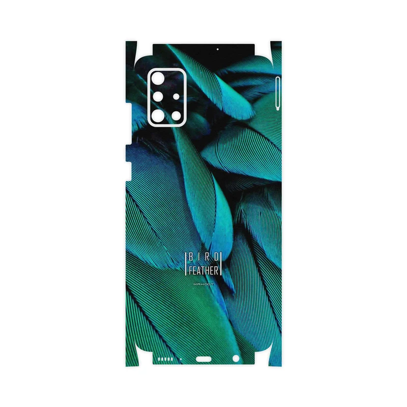 برچسب پوششی ماهوت مدل Green Feather-FullSkin مناسب برای گوشی موبایل سامسونگ Galaxy A71