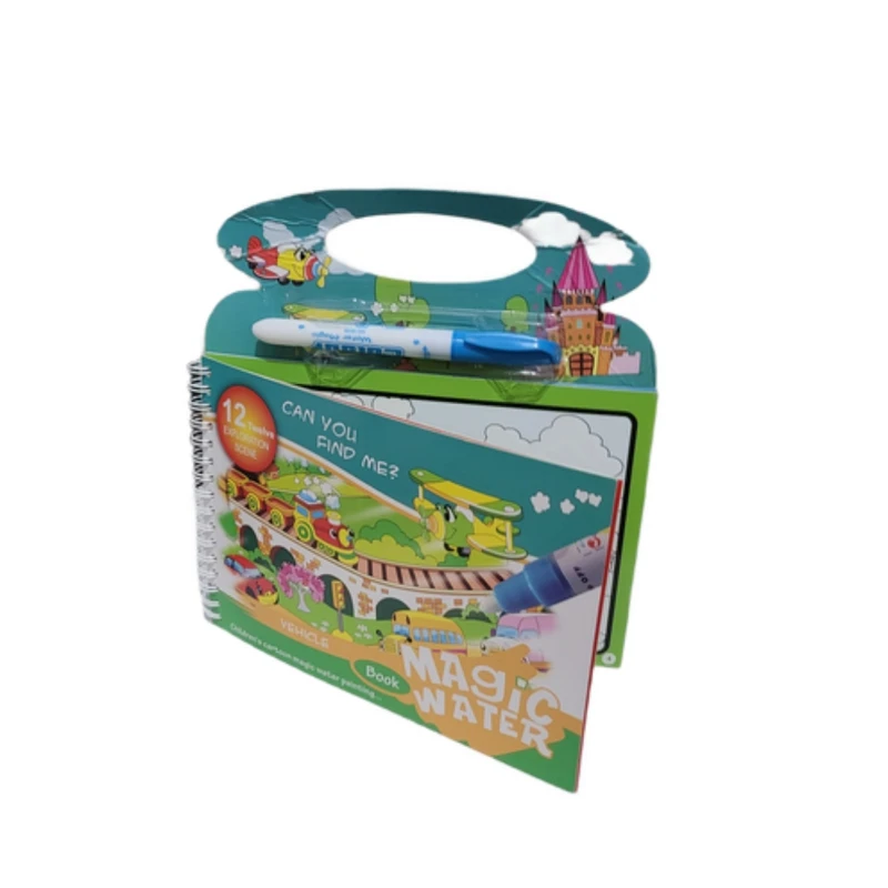 دفتر رنگ آمیزی مدل Magic water طرح قطار کد ck313 به همراه ماژیک