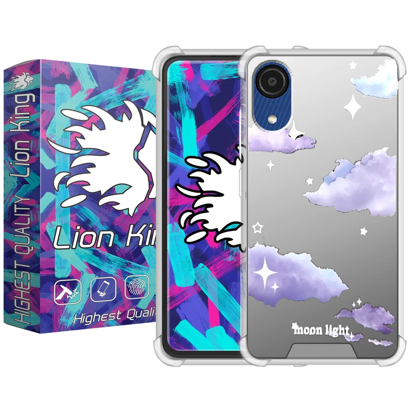 کاور لاین کینگ مدل آینه ایی نشکن طرح آسمان مناسب برای گوشی موبایل سامسونگ Galaxy A03 Core