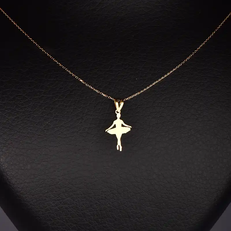 گردنبند طلا 18 عیار زنانه کرابو طرح بالرین مدل Kr7010