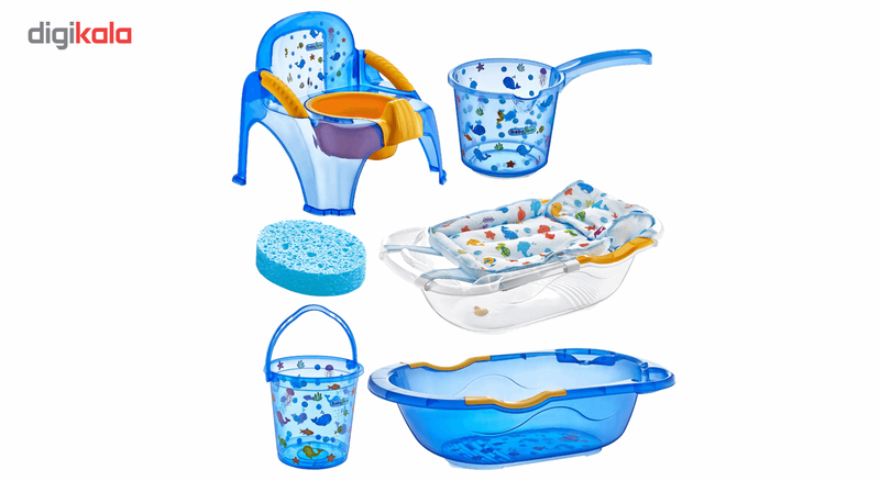 ست 6 تکه وان حمام کودک بیبی جم مدل 253Blue