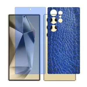 Glass Together model Blue cut screen protector for Samsung Galaxy S22 Ultra mobile phone with back cover sticker