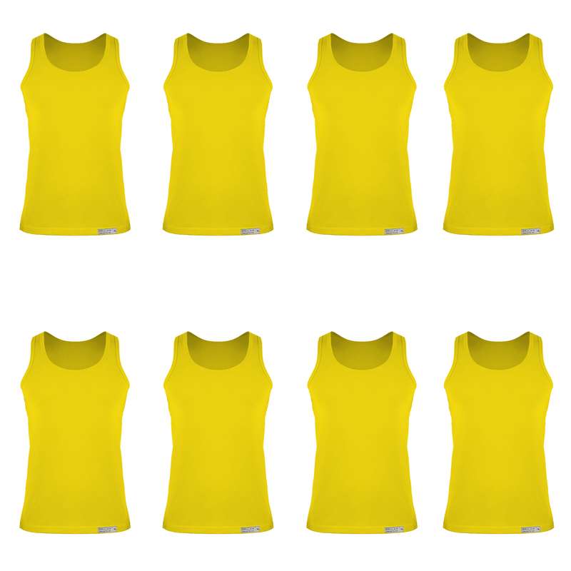 زیرپوش پسرانه برهان تن پوش مدل رکابی 5-01 بسته 8 عددی رنگ زرد