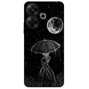 کاور مگافون طرح دختر و ماه مدل 1369 مناسب برای گوشی موبایل شیائومی Redmi 13 4G / 13x