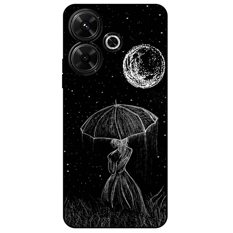 کاور مگافون طرح دختر و ماه مدل 1369 مناسب برای گوشی موبایل شیائومی Redmi 13 4G