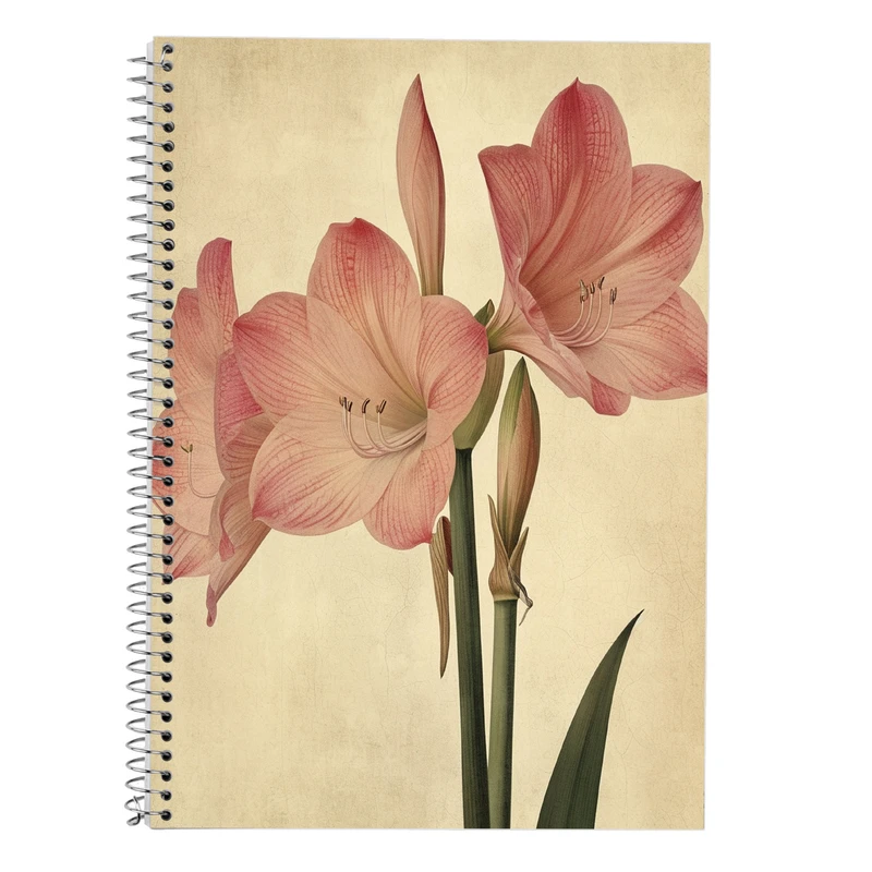 دفتر زبان 50 برگ مدوپد مدل دو خط طرح گل کد DF13785