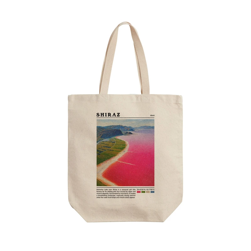 ساک خرید ترمه طراحان ایده مدل دریاچه مهارلو شیراز کد map0869 - L