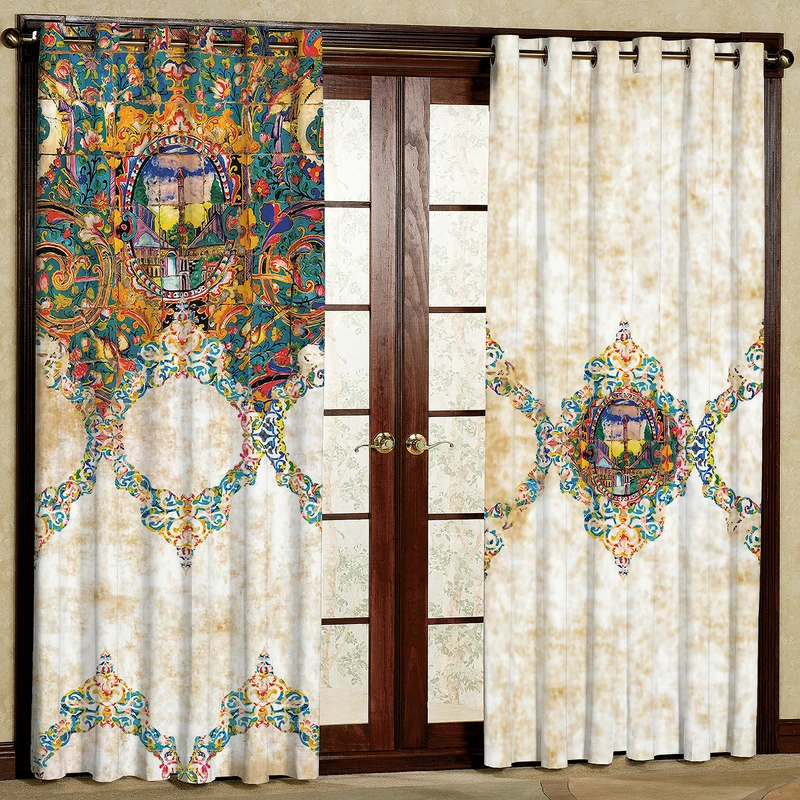 پرده مدل طرح دار هازان پانچی کد 1189 سایز 140x200 سانتی متر