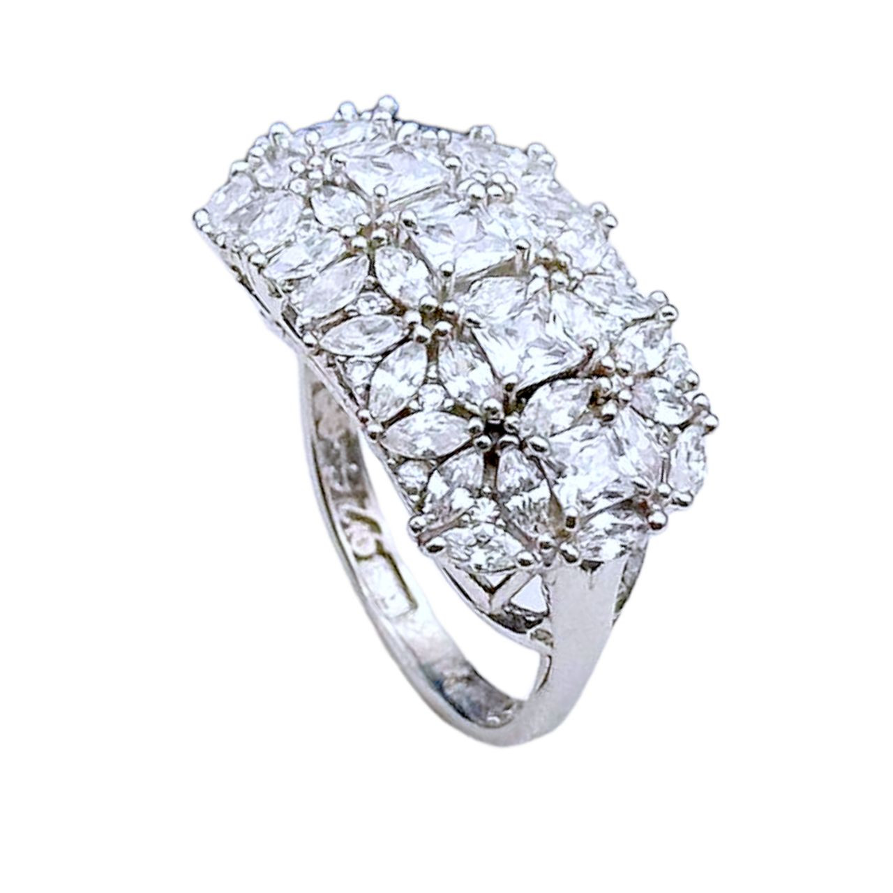 انگشتر نقره زنانه مدل مارکیز خور فلاور 0106