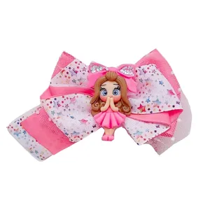 گیره مو دخترانه مدل پاپیون با پیکسل دختر