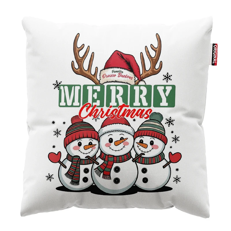 کوسن پاد آفرین مدل کریسمس طرح بابانوئل کاج گوزن آدم برفی کد PK402440 سایز 40*40 سانتی متر