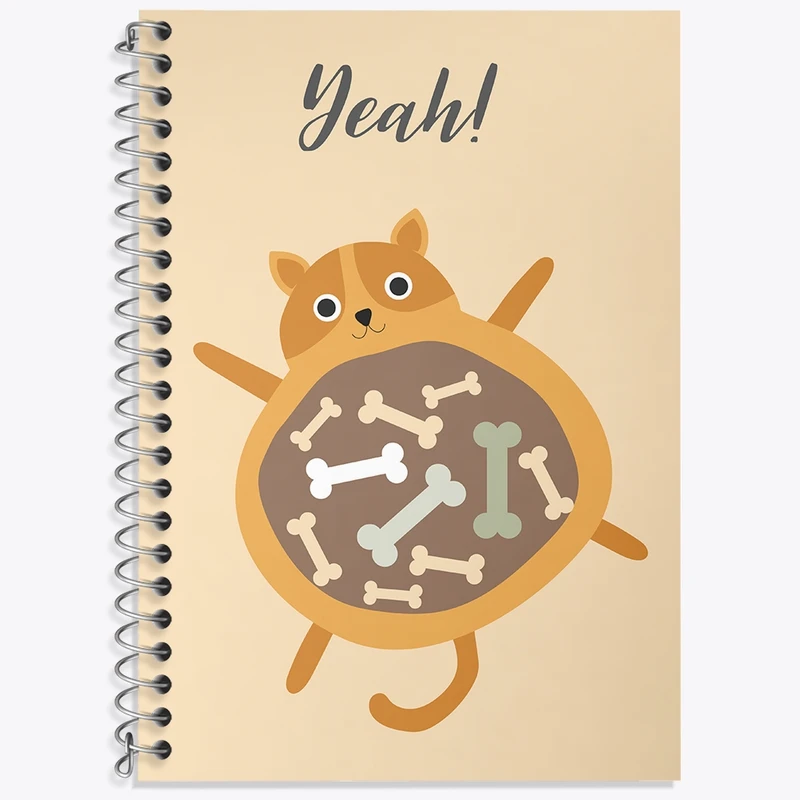 دفتر زبان 50 برگ خندالو مدل سه خط طرح گربه (Cat) کد N957