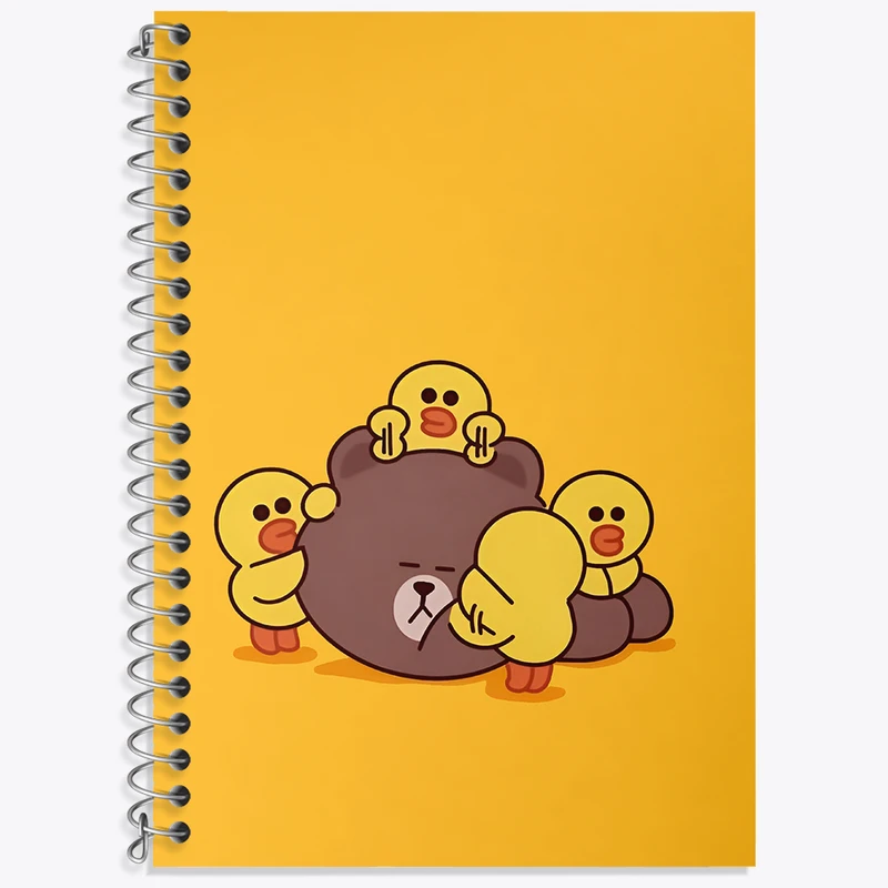 دفتر زبان 50 برگ خندالو مدل دو خط طرح استیکر لاین کد N4551