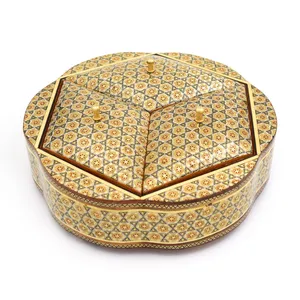 شکلات خوری خاتم کاری چوبی مدل سه درب کد 23