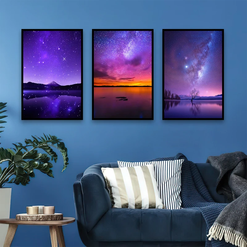 تابلو بکلیت طرح کهکشان راه شیری مدل شاین اکلیلی B-653 مجموعه 3 عددی