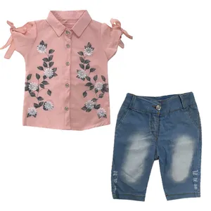 ست شومیز و شلوارک دخترانه مدل گل کد 89