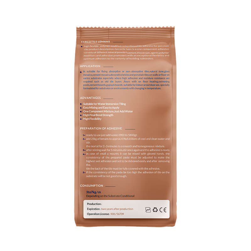 چسب پودری لمنس مدل پرسلان وزن 25 کیلو گرم