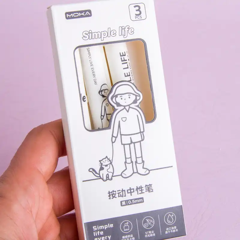 خودکار مدل فشاری طرح simple life بسته 3 عددی