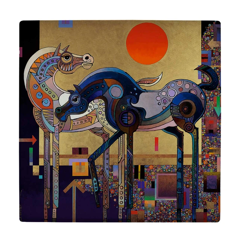 زیر لیوانی طرح نقاشی اسب های انتزاعی کد    4018510_2417