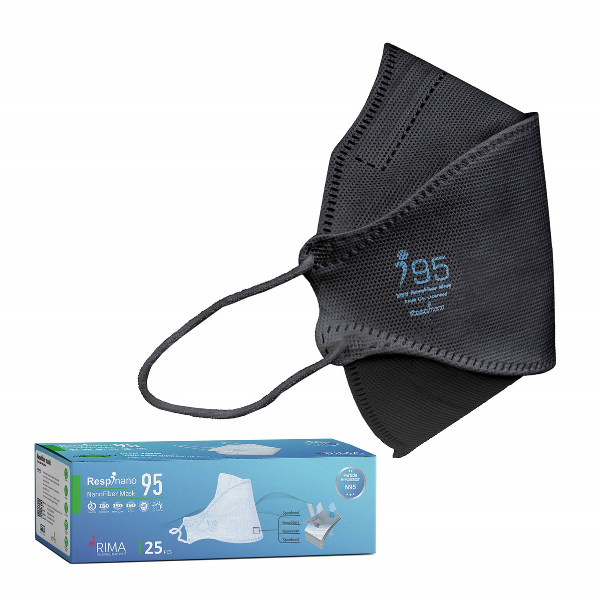 ماسک تنفسی ریما مدل سه بعدی N95 نانوالیاف بسته 25 عددی ماسک تنفسی ریما مدل سه بعدی N95 نانوالیاف بسته 25 عددی