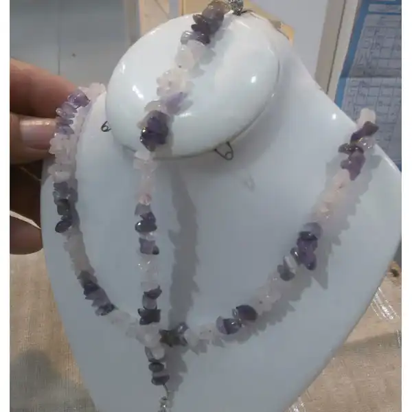 نیم ست زنانه مدل آمتیست و رزکوارتز