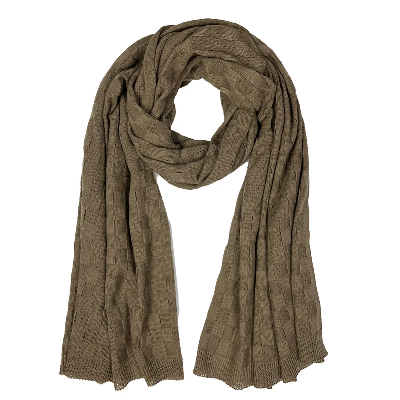 شال بافتنی زنانه مدل چهارخونه