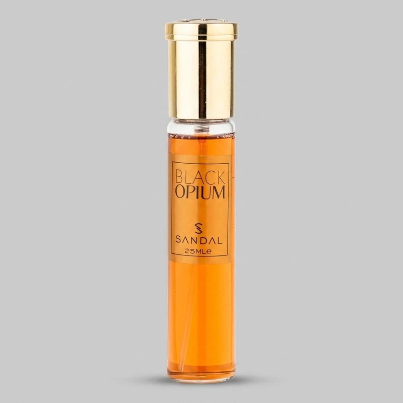 عطر جیبی زنانه صندل مدل بلک اوپیوم با رایحه گرم و شیرین حجم 25 میلی‌لیتر