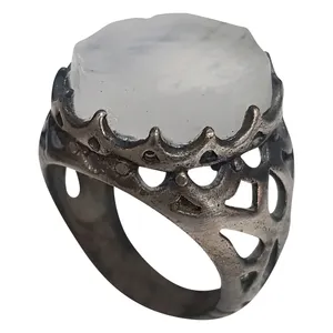 انگشتر نقره مردانه مدل دُر نجف DN213210