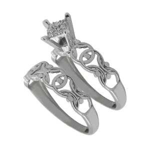 انگشتر نقره زنانه مدل sl-00020 مجموعه 2 عددی