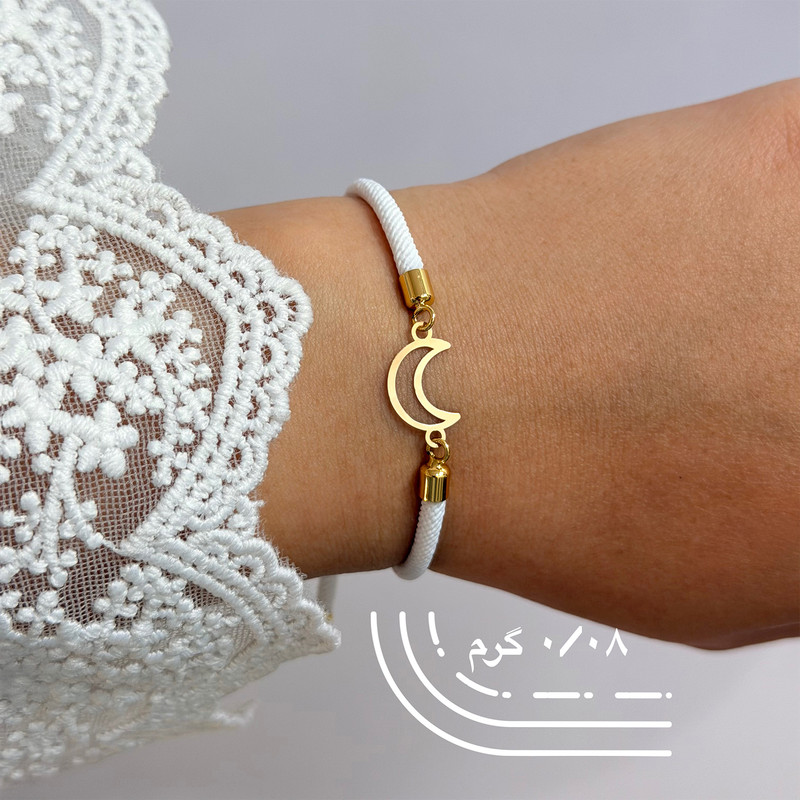 دستبند طلا 18 عیار زنانه کرابو طرح ماه مدل Kr102211