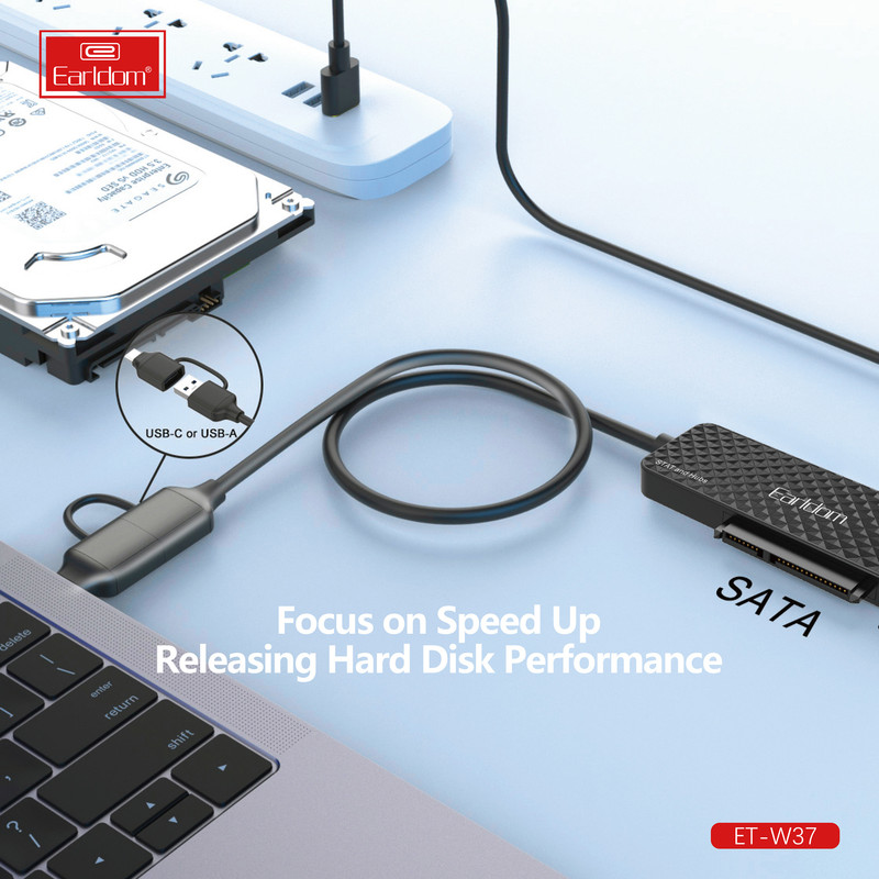 مبدل USB / USB-C به SATA / هاب USB3 ارلدام مدل W37