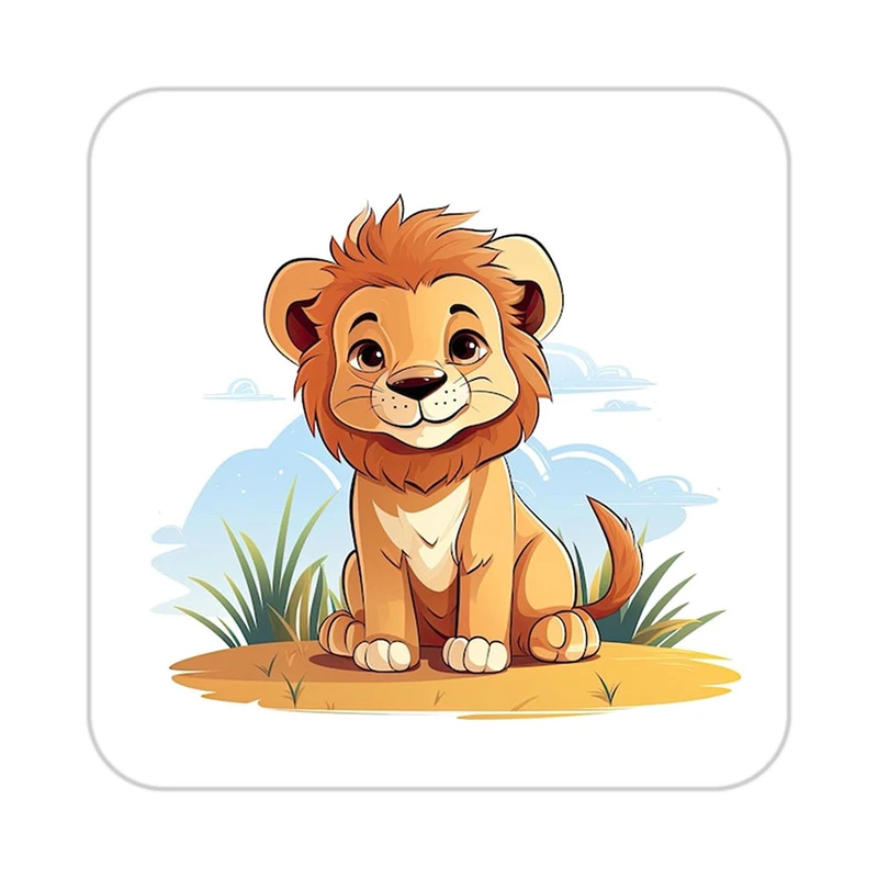 زیر لیوانی کاکتی طرح شیر مدل mp23379