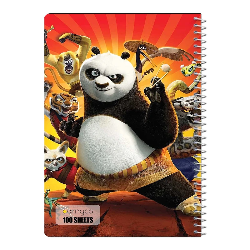 دفتر مشق 100 برگ سیمی کارنیکا طرح پاندای کونگ فوکار Kung Fu Panda کد 69103
