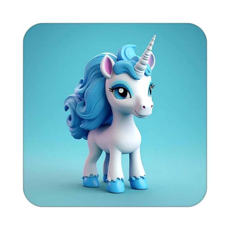 زیر لیوانی کاکتی طرح اسب تک شاخ و یونیکورن مدل mp32229