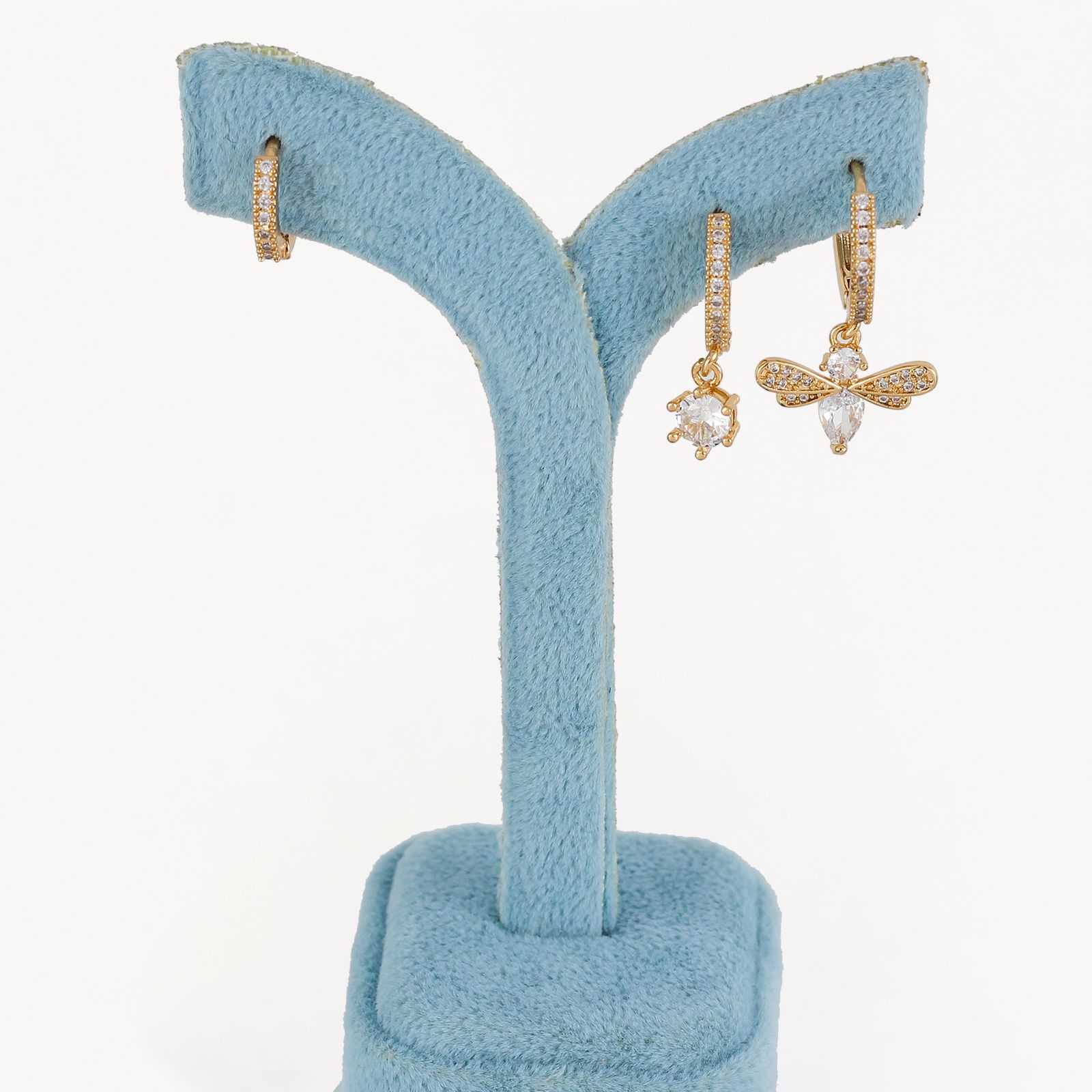 گوشواره زنانه وای اس ایکس مدل پروانه کد AAC678 بسته سه عددی - - 3