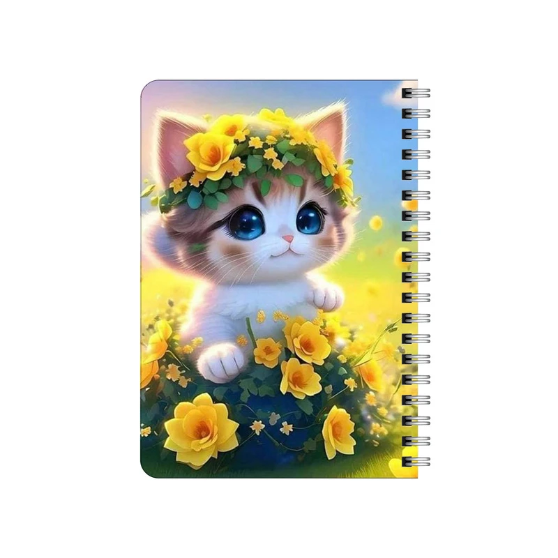 دفترچه یادداشت بامبیلیپ مدل چوبی طرح گربه با تاج گل کد 2578231