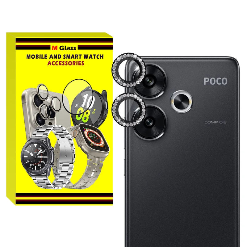 محافظ لنز دوربین رینگی ام‌گلس مدل Ring-Diamond-MG مناسب برای گوشی موبایل شیائومی Poco F6