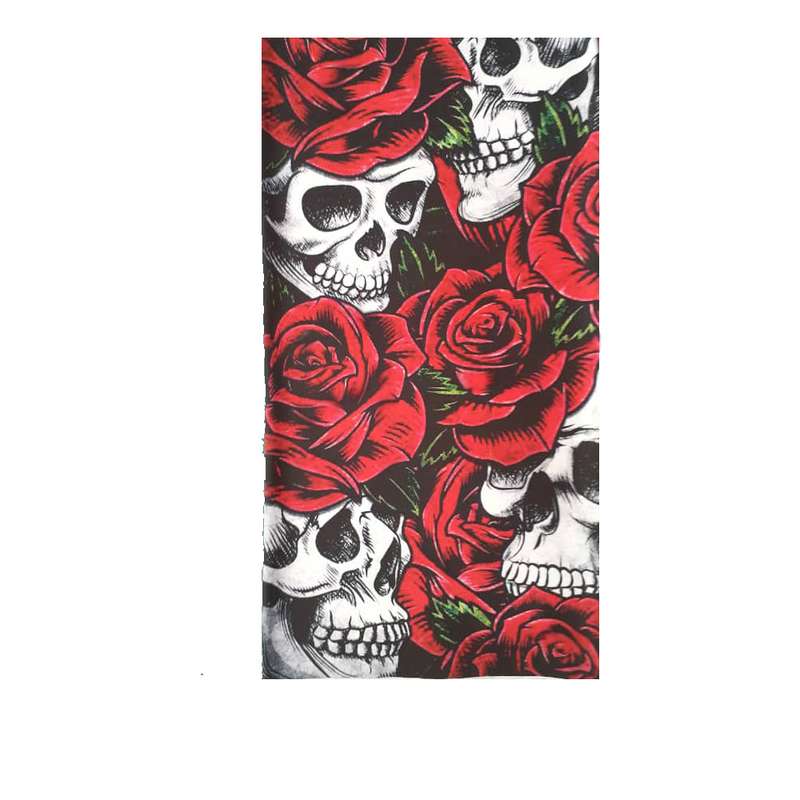 دستمال سر و گردن مدل اسکلت و گل رز