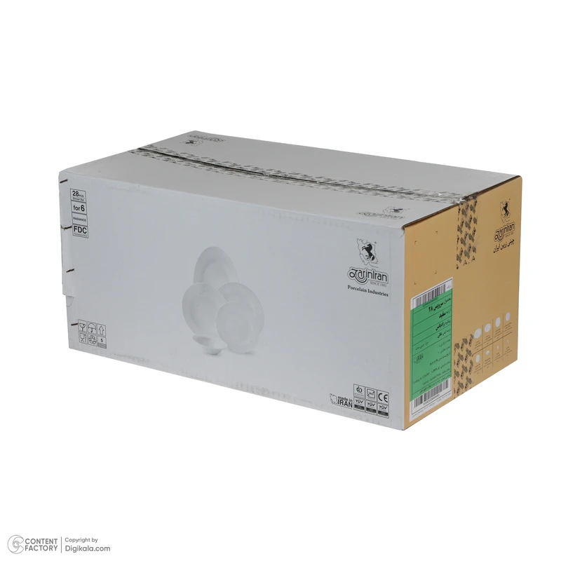 عکس شماره 7 : سرویس غذاخوری 28 پارچه چینی زرین ایران سری رادیانس مدل white 2 درجه عالی