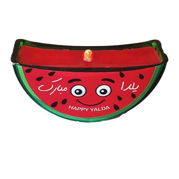 شمع مدل یلدا طرح قاچ هندوانه کد ALBKRD